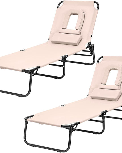 Beach Lounge Chair Chaise Lounge Chairs - Giantexus