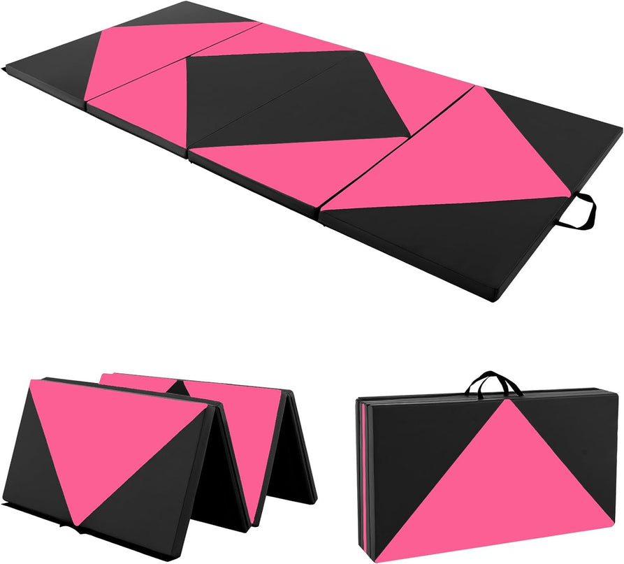 Giantex 4'x8'x2 Gymnastics Mat, Folding Anti-Tear Gymnastics Panel Mats
