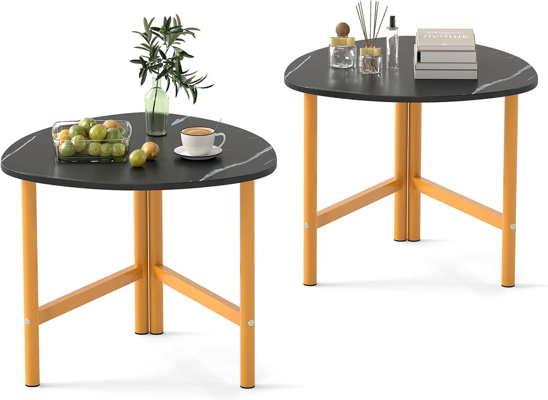 Giantex Triangle End Table | Small Coffee Table for Small Space Living Room