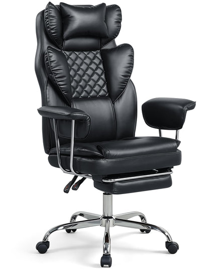 GIANTEX Big and Tall Office Chair with Footrest & Pocket Spring Seat
