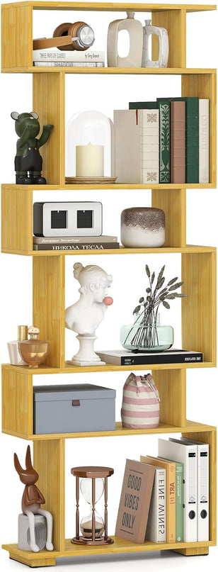 Giantex 6 Tier Geometric Bookshelf with 2 Anti Tipping Kits