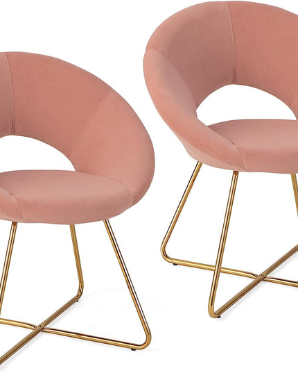 Modern Velvet Accent Chair, Comfy Cute Upholstered Vanity Desk Chair