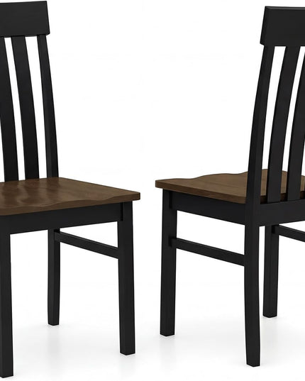 Giantex Wooden Dining Chairs Set of 2/4 with Hollowed Backrests & Rubber Wood Seats