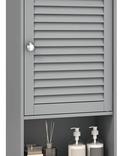 Giantex Bathroom Wall Mount Cabinet - Over The Toilet Storage Organizer with Single Door and Adjustable Shel