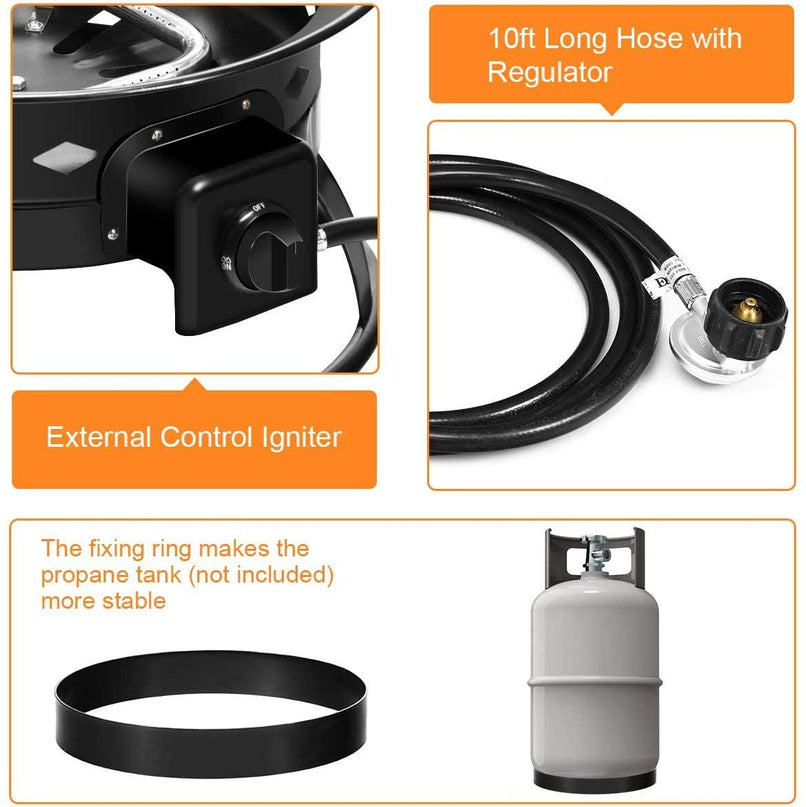 Firebowl Outdoor Portable Propane Gas Fire Pit