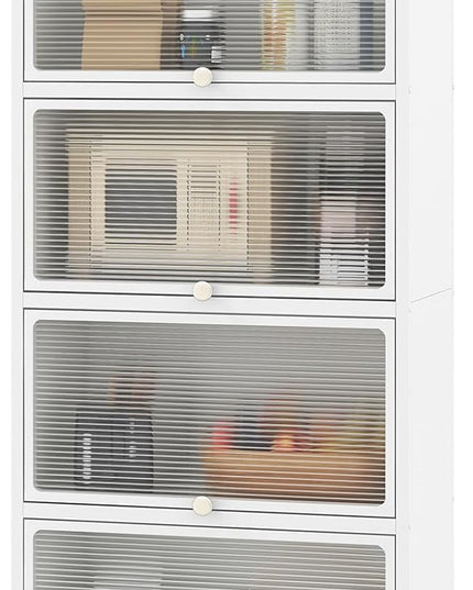 Giantex 5-Tier Kitchen Storage Cabinet, Mobile Microwave Stand with Flip-up PC Doors