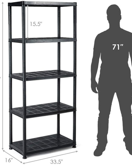 2 Pieces 5-Tier Ventilated Shelving Storage Rack - Giantexus