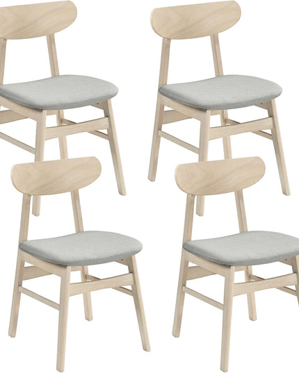 Giantex Wooden Upholstered Kitchen Chairs with Rubber Wood Legs (2/4)