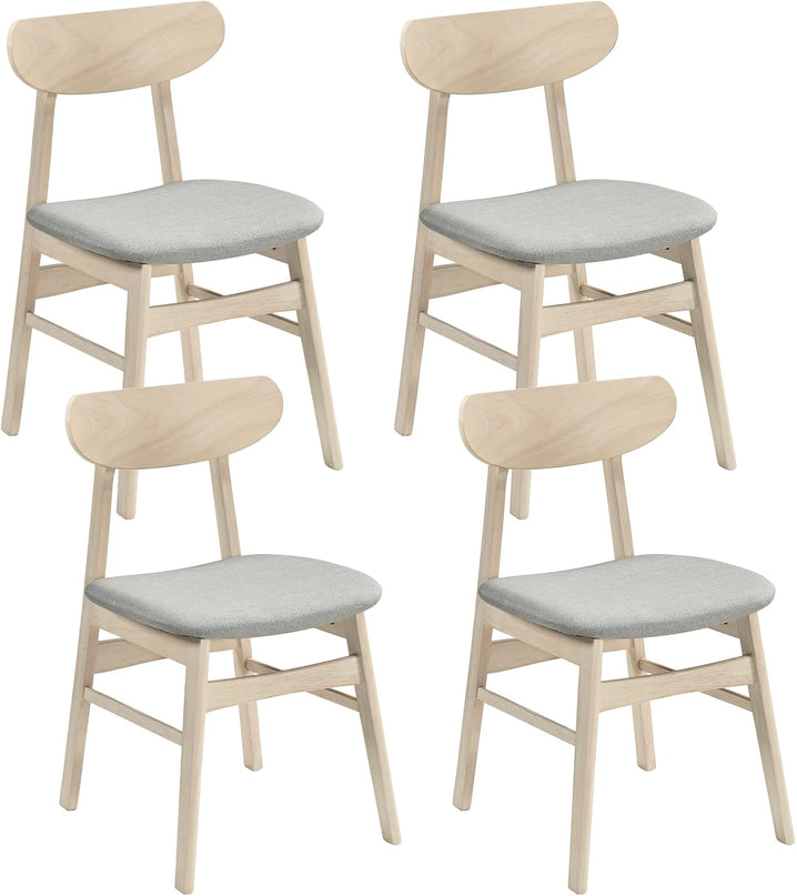 Chaises de cuisine rembourrées en bois Giantex avec pieds en bois d'hévéa (2/4)