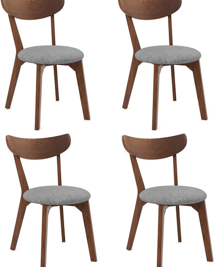 Chaises de salle à manger Giantex Mid-Century avec dossier incurvé et assise coussinée