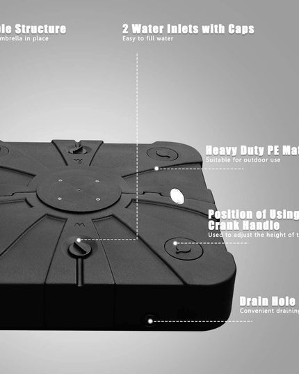 260lbs Offset Patio Umbrella Base with Wheels - Giantexus
