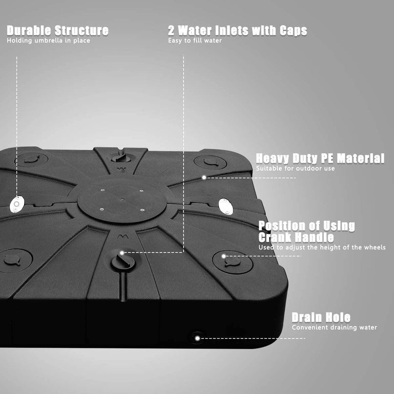 260lbs Offset Patio Umbrella Base with Wheels - Giantexus