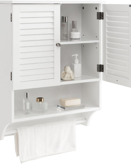 Giantex Bathroom Cabinet Wall Mounted - Hanging Medicine Cabinet with 2 Louvered Doors