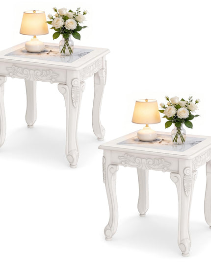 GIANTEX Vintage Glass Sofa Side Table for Living Room (1/2)