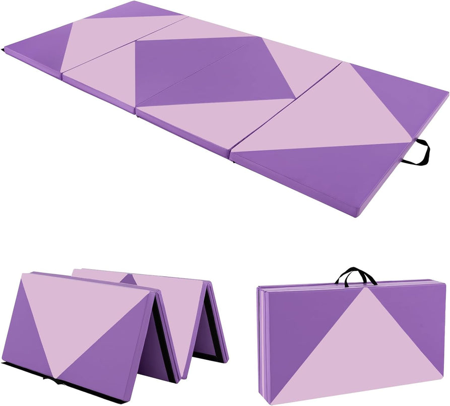 Giantex 4'x8'x2 Gymnastics Mat, Folding Anti-Tear Gymnastics Panel Mats