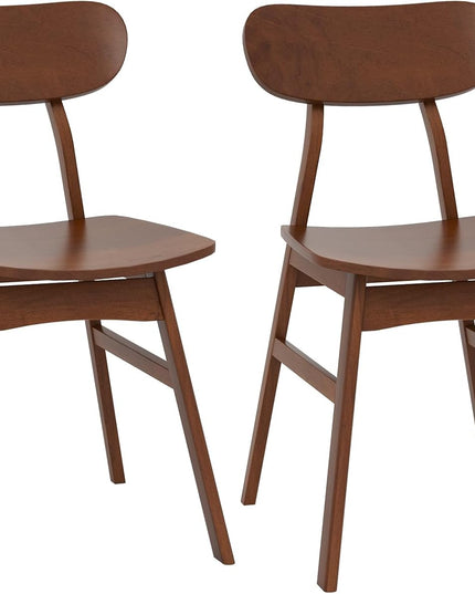 Giantex Wooden Dining Chairs Set of 2/4, Farmhouse Kitchen Chairs with Curved Backrest & Seat