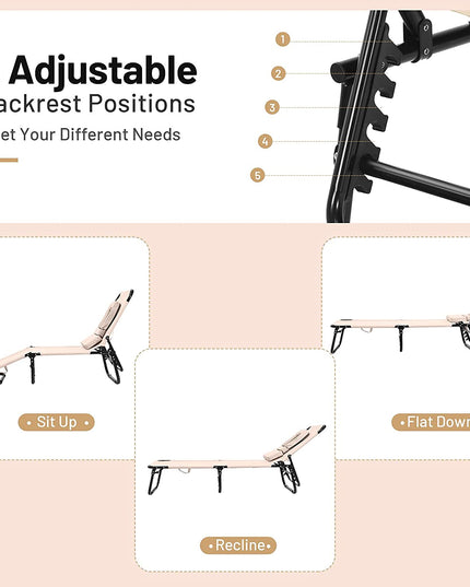 Beach Lounge Chair Chaise Lounge Chairs - Giantexus