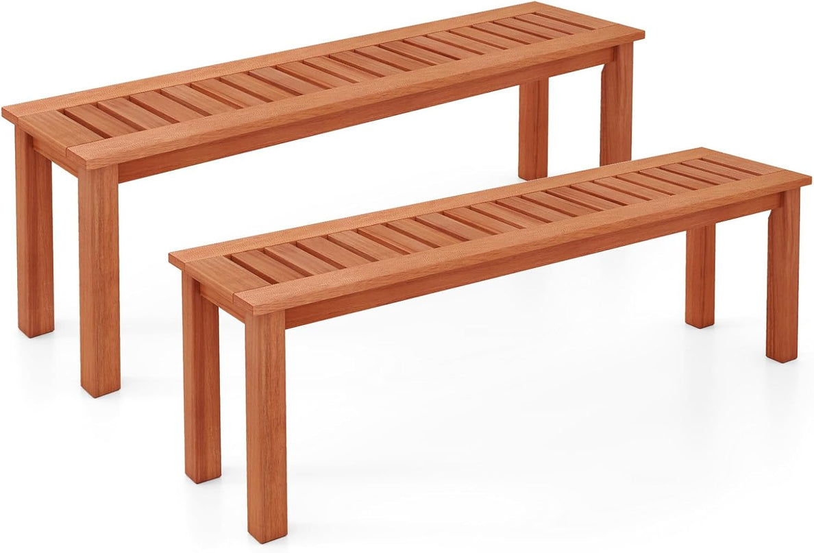 Giantex 47" Outdoor Bench with Slatted Seat 705Lbs Capacity Solid Wood Frame