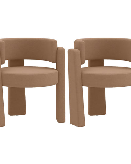GIANTEX Modern Velvet Barrel Accent Chair with Thick Seat (1/2)