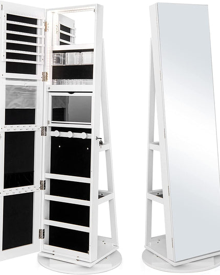 Jewelry Armoire, White- Giantex