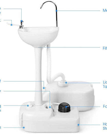 Hand Washing Station Portable Hand Sink W/Wheels