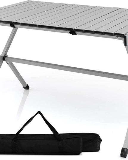 Giantex Folding Camping Table, Aluminum Picnic Table for 4-6 Person