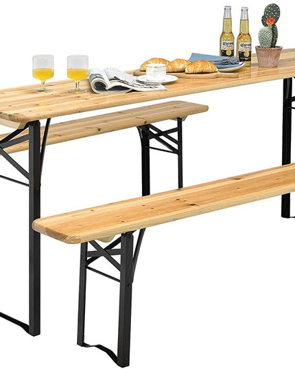 70" 3-Piece Portable Folding Picnic Beer Table