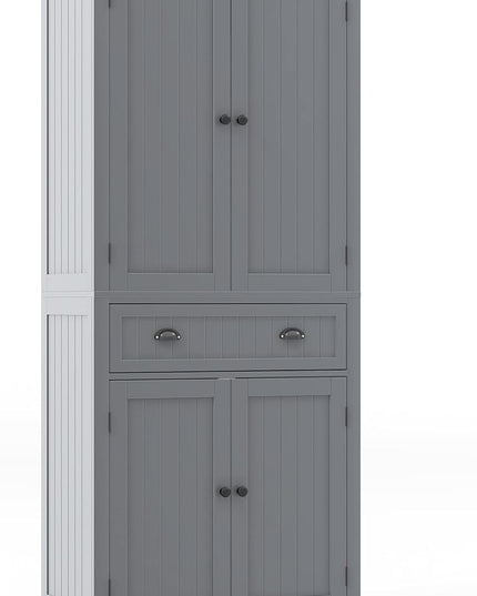 Giantex Pantry Organizers and Storage, 72" Tall Kitchen Cabinet with 2-Door Cabinets & Drawer, Buffet Sideboard