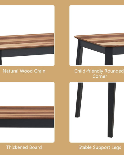 Giantex 5 Piece Dining Set with 4 Chairs,Dining Kitchen Table Set for 4 Person (Walnut & Black)