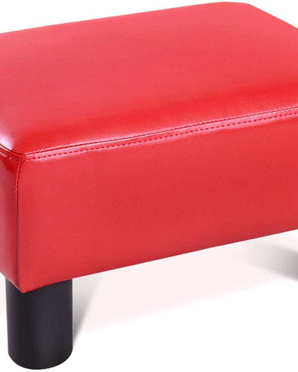 Giantex 16" Small Footstool PU Leather Ottoman Footrest Modern