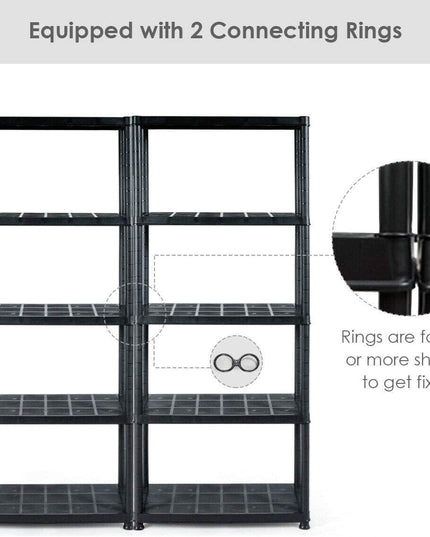 2 Pieces 5-Tier Ventilated Shelving Storage Rack - Giantexus
