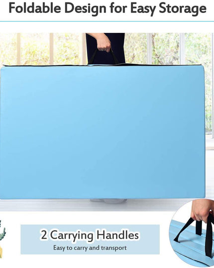 Gymnastics Mat, Anti-Tear Folding Gymnastics Exercise Mats Carrying Handles - Giantexus
