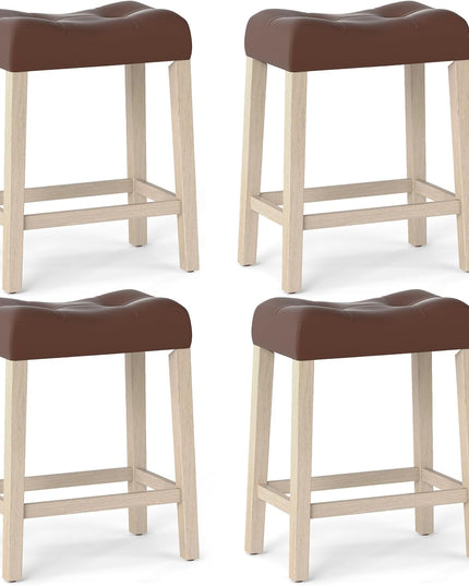 Lot de 4 tabourets de bar Giantex 24", tabourets de bar à hauteur de comptoir rembourrés