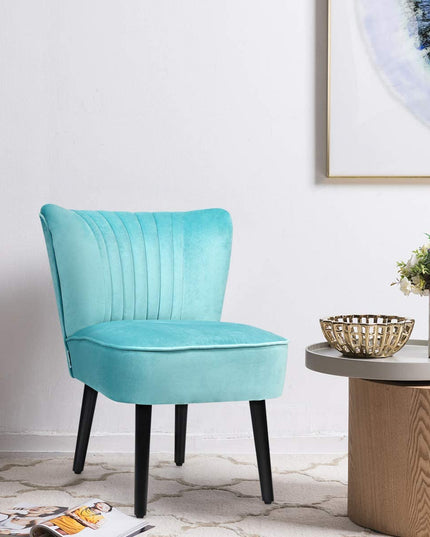 Set of 2 Velvet Accent Chair, Upholstered Modern Leisure Club Chairs w/ Solid Wood Legs - Giantexus