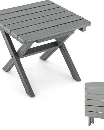 Giantex Outdoor Folding Side Table - Foldable Weather-Resistant HDPE Adirondack Table