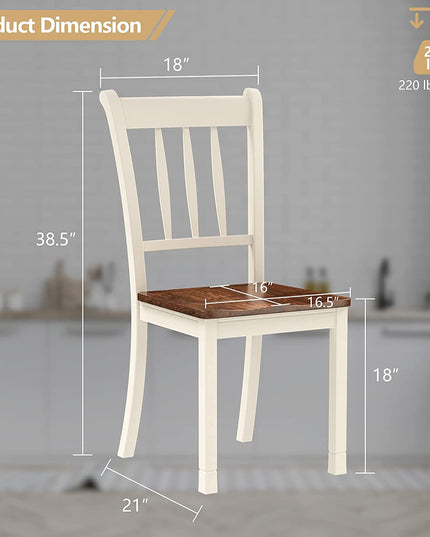 Solid Wood Whitesburg Dining Chairs Set of 4 - Giantexus