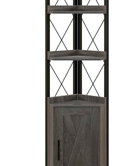 Giantex 4-Tier Corner Shelf with Cabinet - 71" Tall Free Standing Storage Shelves Rack Plant Stand