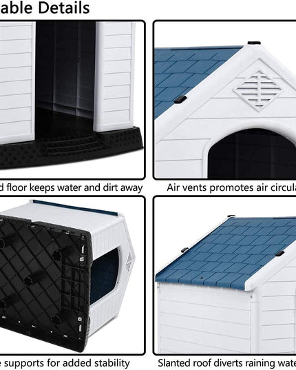Waterproof Plastic Dog Houses - Giantex
