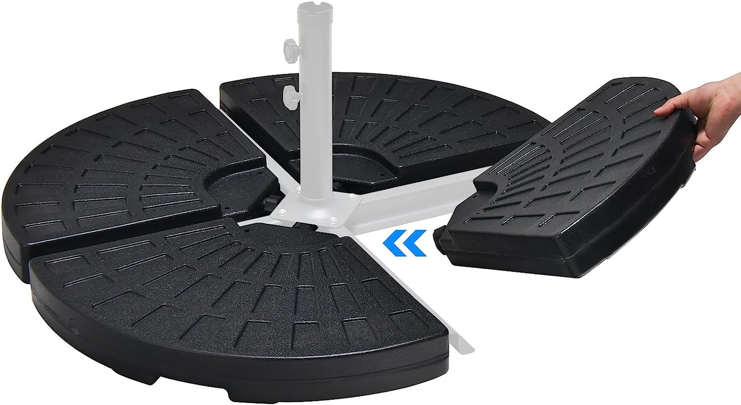 Giantex 284 lbs Fillable Offset Patio Umbrella Base, 4PCS Umbrella Stand Water Sand Weight for Cantilever Umbrella