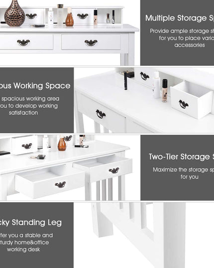 Writing Desk with 4 Drawer Computer Study Table