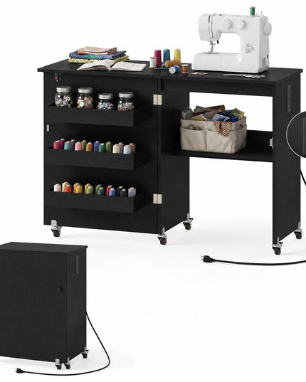 Table à couture pliante Giantex avec station de recharge