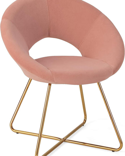 Modern Velvet Accent Chair, Comfy Cute Upholstered Vanity Desk Chair