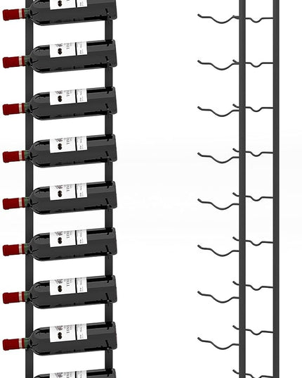 Giantex Wall Mounted Wine Rack for 9-Bottles, Metal Wall Wine Racks Organizer