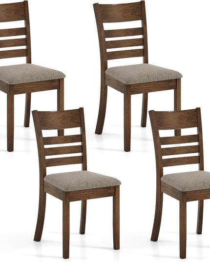 Giantex Wooden Upholstered Kitchen Chair w/Rubber Wood Frame (2/4)