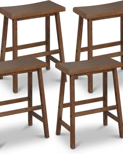 Giantex 24 Inch Counter Saddle Height Bar Stools with Footrest (2/4)