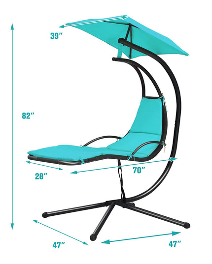 Giantex Hanging Arc Chaise Hammock for Patio Poolside Backyard Garden Porch