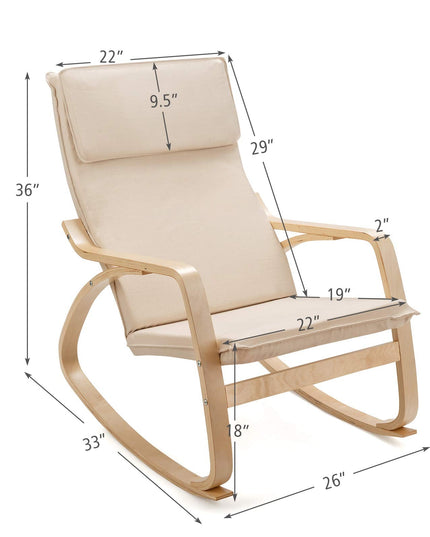 Giantex Stable Wooden Frame Relaxing Modern Leisure Armchair Suitable for Living Room, Bedroom, Balcony, Nursery Room