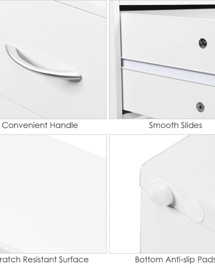 Giantex Dressers Stackable 2 Drawer Horiztonal Organizer W/Handles Dresser Tower, White