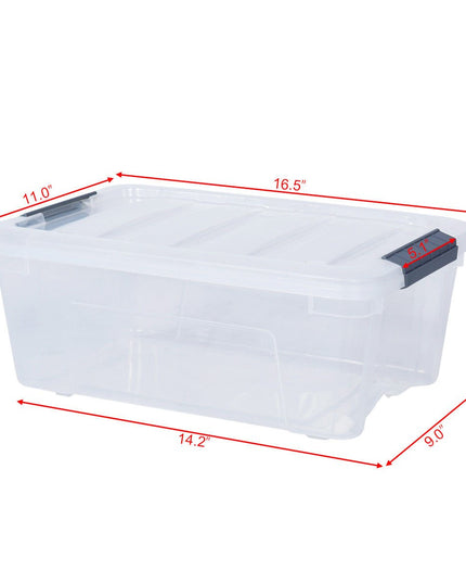 Giantex 12 Pack Storage Box Storage Tote Boxes W/Clear Lid 12.7 Quart