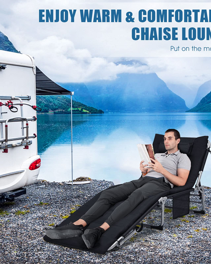 Giantex Lounge Chair Chaise Lounger, Beach Recliner with Mattress
